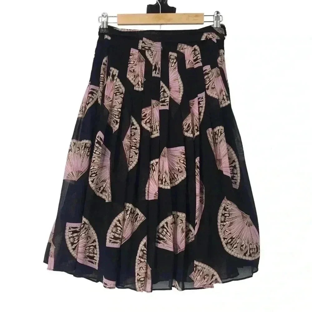 Ann Taylor Women’s Pleated Side Tie Skirt Size 8 – Fan Floral Print, Lined - Picture 9 of 11
